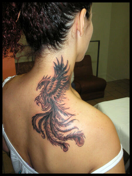Neck Phoenix Tattoo