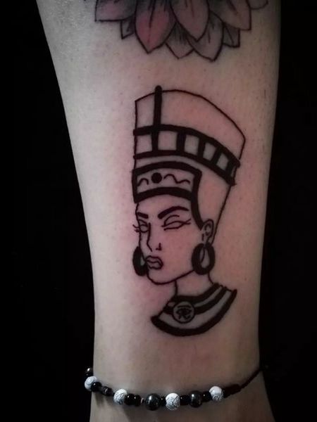 Nefertiti Ankle Tattoo