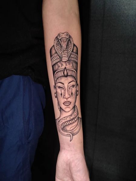 Nefertiti Forearm Tattoo