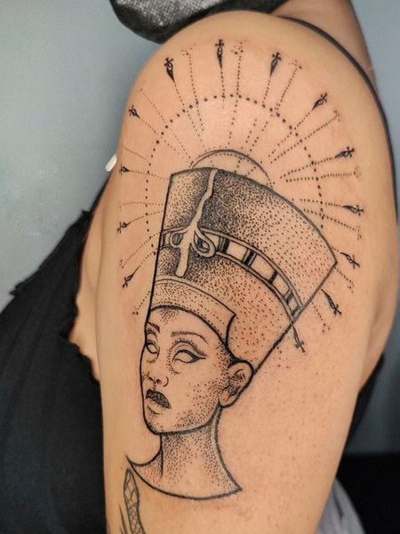 Nefertiti Shoulder Tattoo