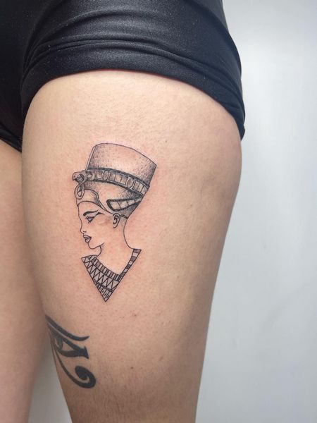 Nefertiti Thigh Tattoo