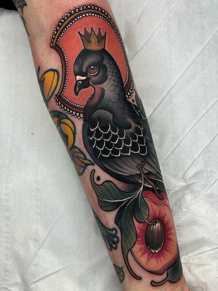 New School Pigeon Tattoo