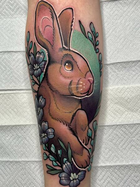 New School Rabbit Tattoo