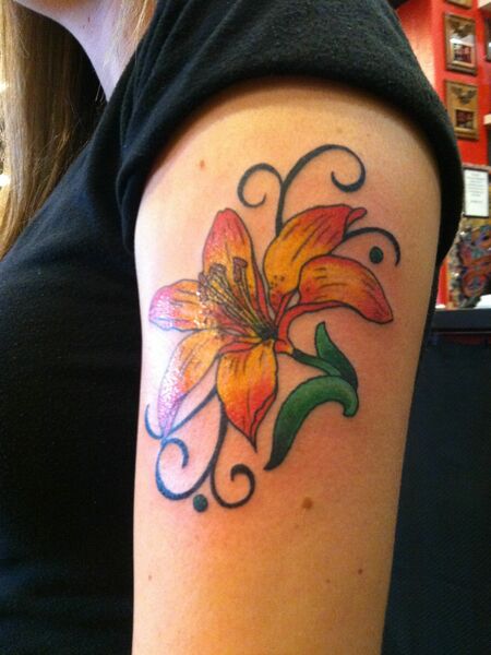 Orange Lily Tattoo