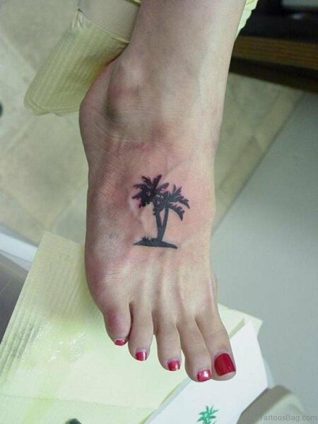 Palm Tree Foot Tattoo