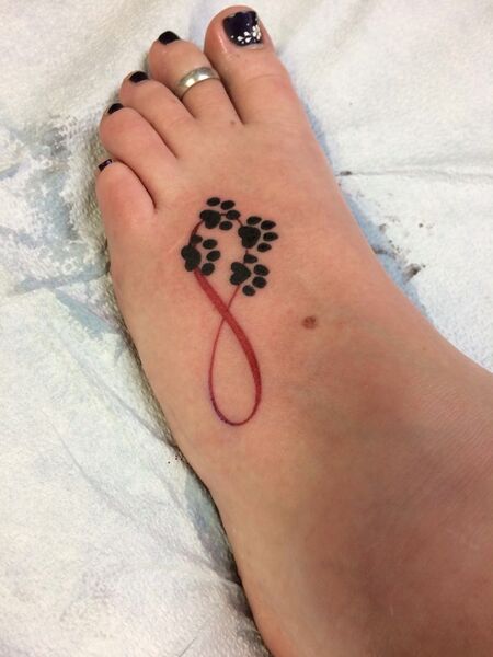 Paw Print Tattoo On Foot