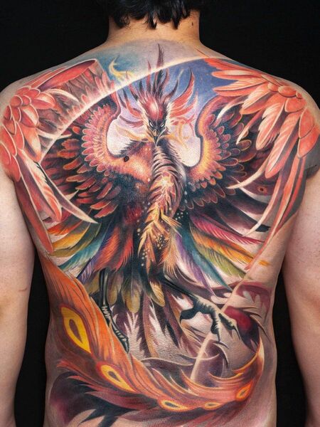 Phoenix Back Tattoo