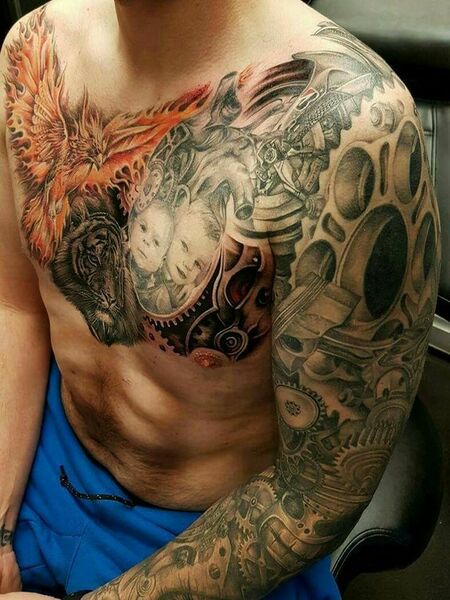 Phoenix Chest Tattoos