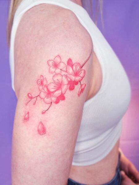 Pink Cherry Blossom Tattoo