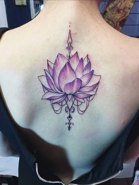 Purple Lotus Flower Tattoo