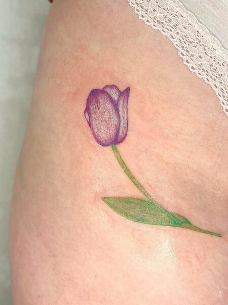 Purple Tulip Tattoo