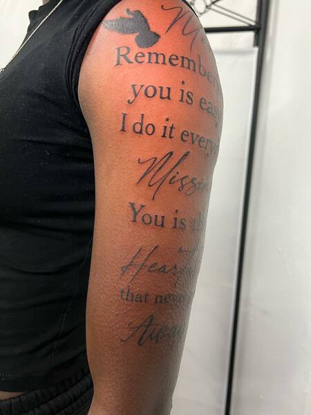 Quote Shoulder Tattoo