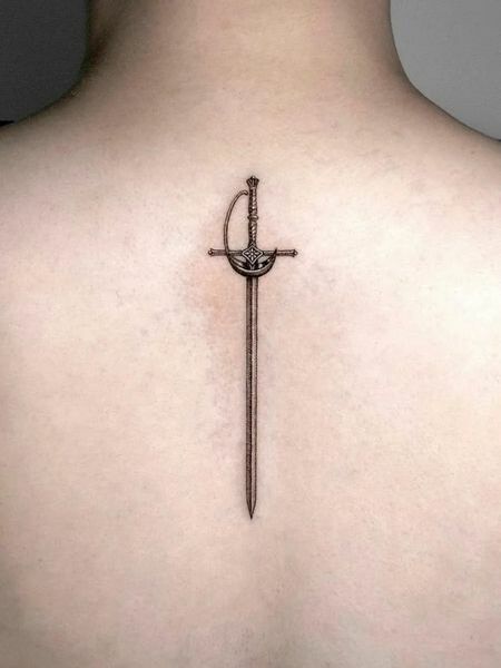 Realistic Sword Tattoo