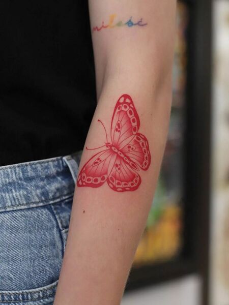 Red Butterfly Tattoo