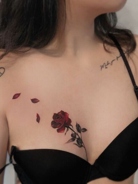 Rose Chest Tattoo