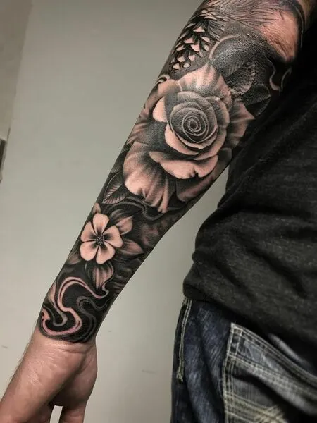 Rose Sleeve Tattoo