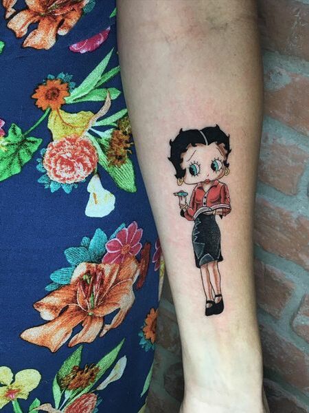 School Girl Betty Boop Tattoo