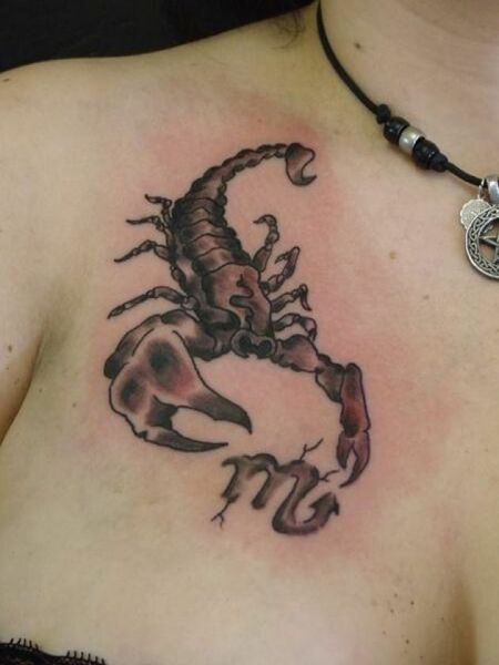 Scorpion Chest Tattoo