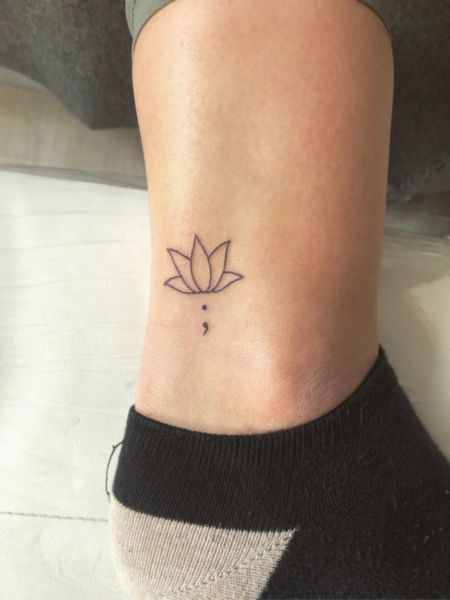 Semicolon Ankle Tattoo