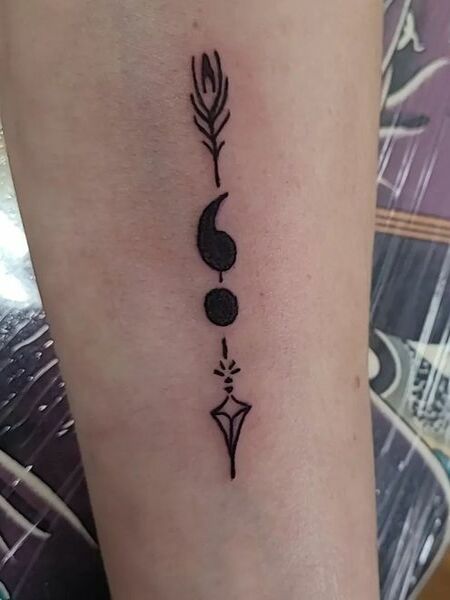 Semicolon Arrow Tattoo 1