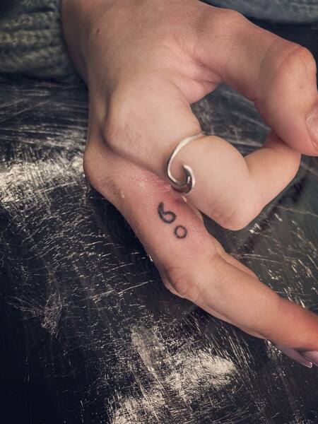 Semicolon Finger Tattoo