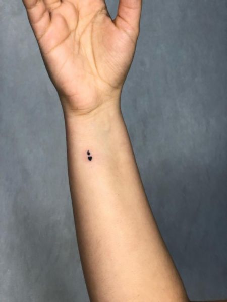 Semicolon Heart Tattoo 1