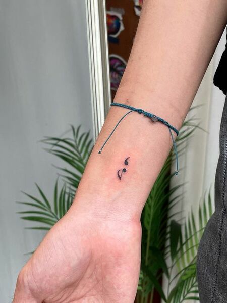 Semicolon Music Note Tattoo