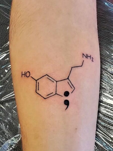 Semicolon Serotonin Tattoo