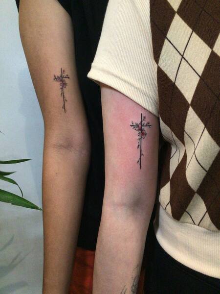 Sibling Cross Tattoos