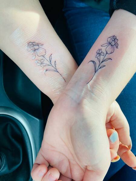 Sibling Flower Tattoos