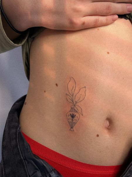 Simple Belly Tattoo