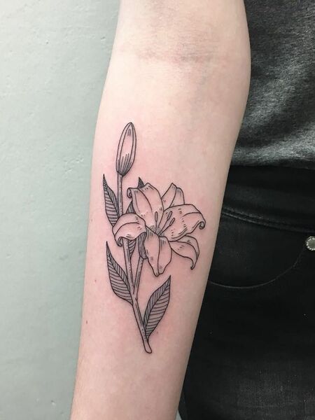 Simple Lily Tattoo
