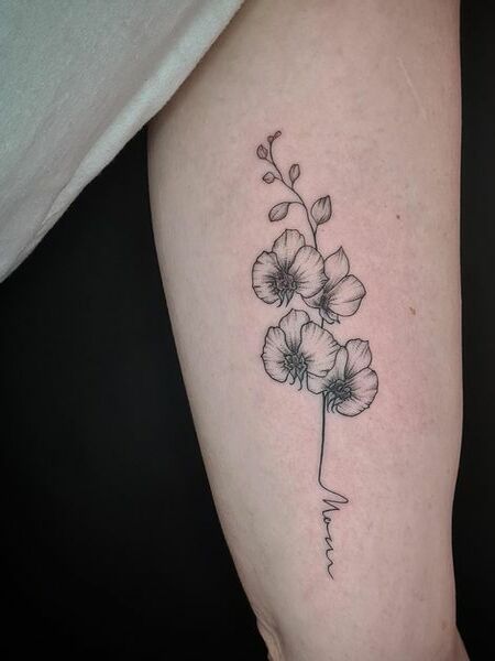 Simple Orchid Tattoo