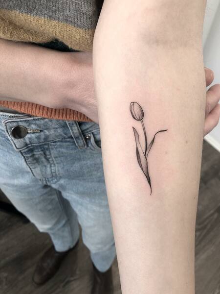 Simple Tulip Tattoo