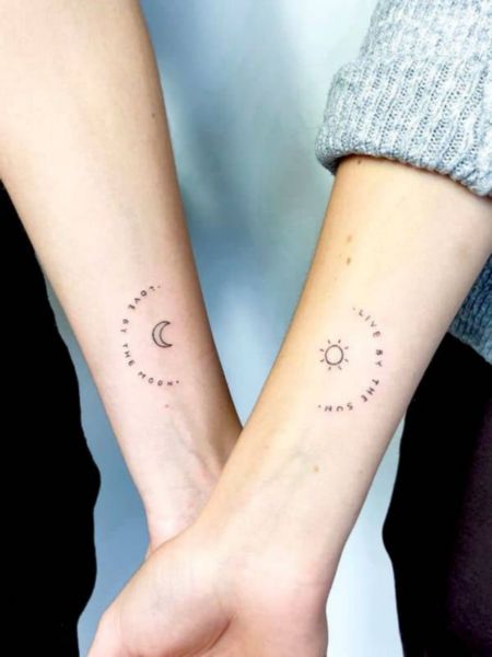 Sister Sun and Moon Tattoo