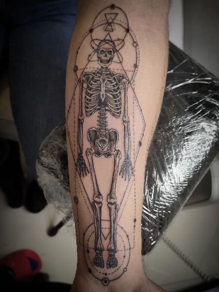 Skeleton Forearm Tattoo