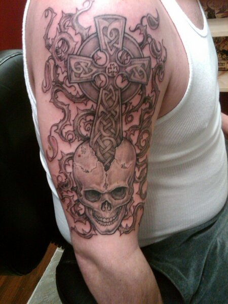 Skull And Cross Tattoo