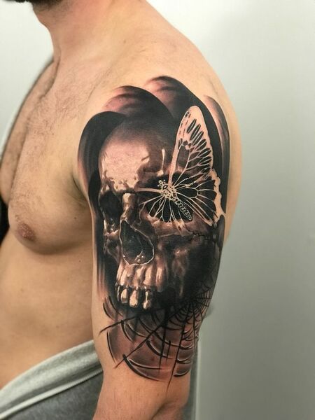 Skull Butterfly Tattoo