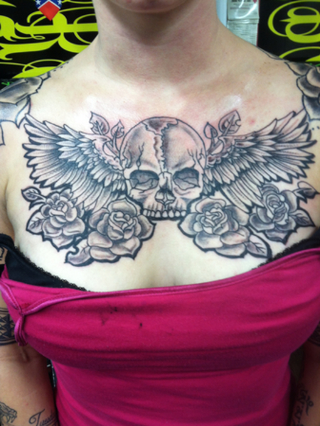 Skull Chest Tattoo