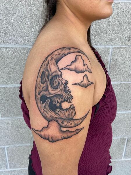 Skull Shoulder Tattoo