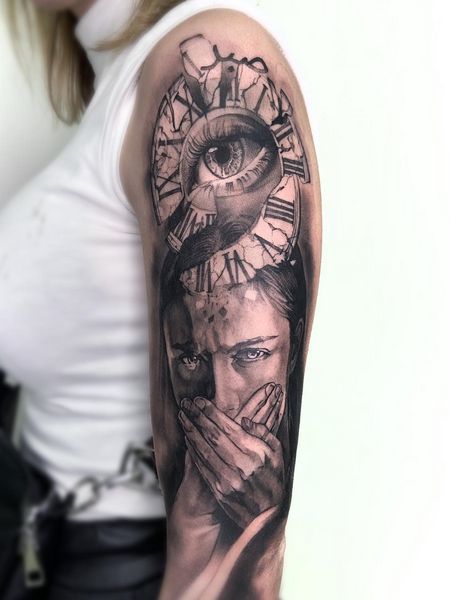 Sleeve Clock Tattoo