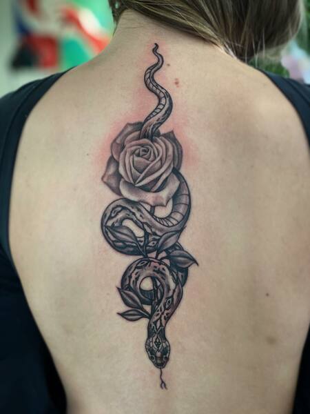 Snake Back Tattoo