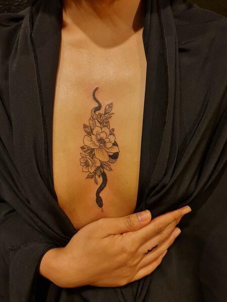 Snake Chest Tattoo 1