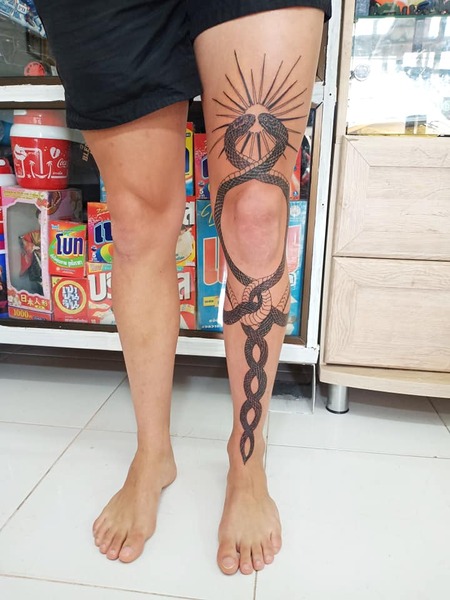 Snake Leg Tattoo