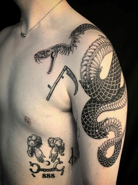 Snake Skeleton Tattoo