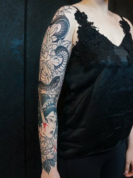 Snake Sleeve Tattoo 1