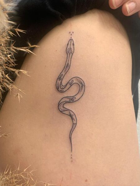 Snake Stick And Poke Tattoo