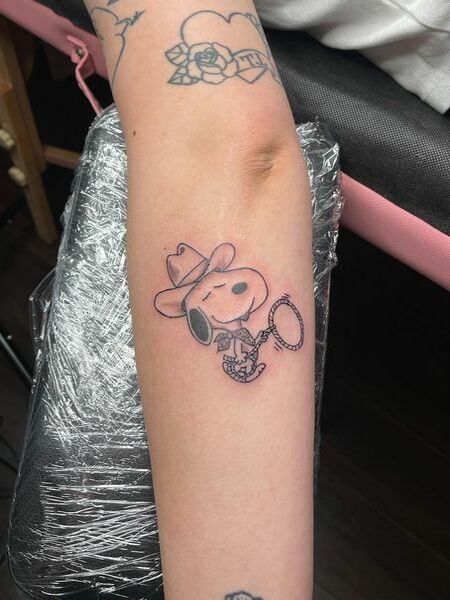 Snoopy Tattoo On Arm