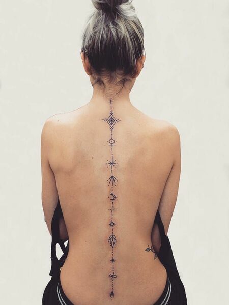 Spine Back Tattoo 1