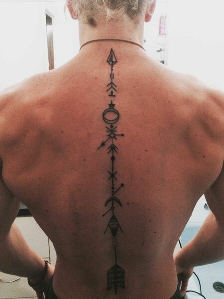 Spine Back Tattoo